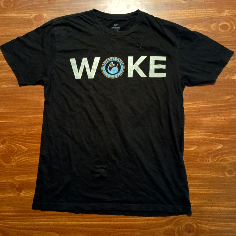 WOKE NARWHAL T-SHIRT - Large // Kindness Magic Love Cute Tee Shirt